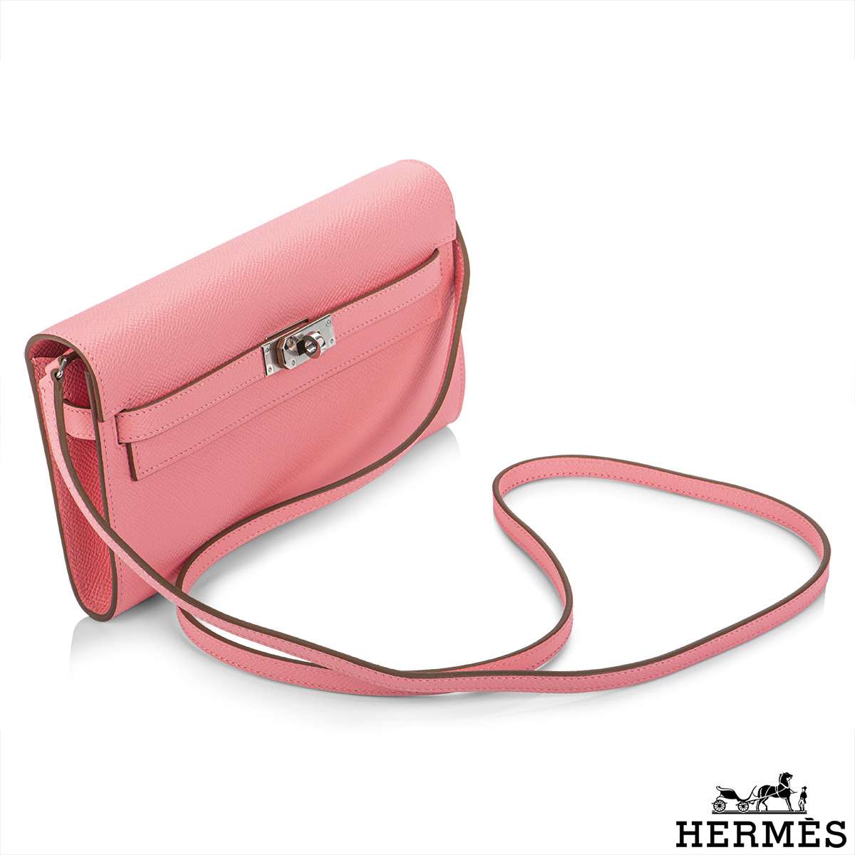 Hermes Kelly Wallet to Go Rose Confetti Epsom PHW